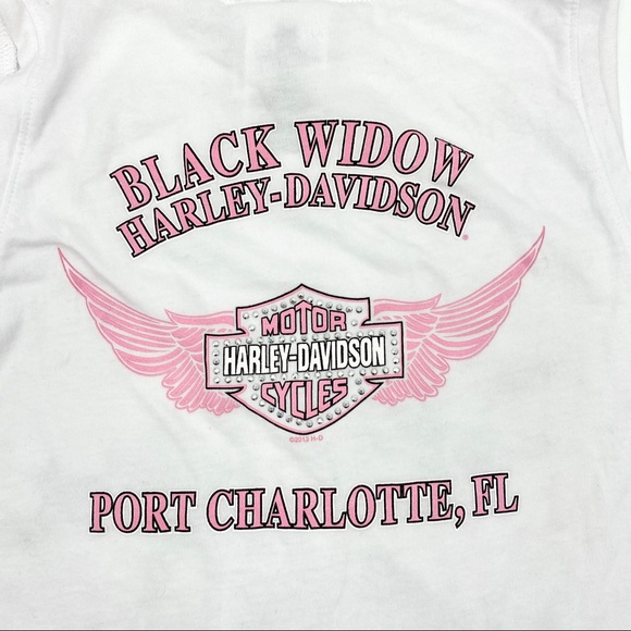 HARLEY DAVIDSON Black Widow Biker Graphic Tee Size M - Picture 7 of 10